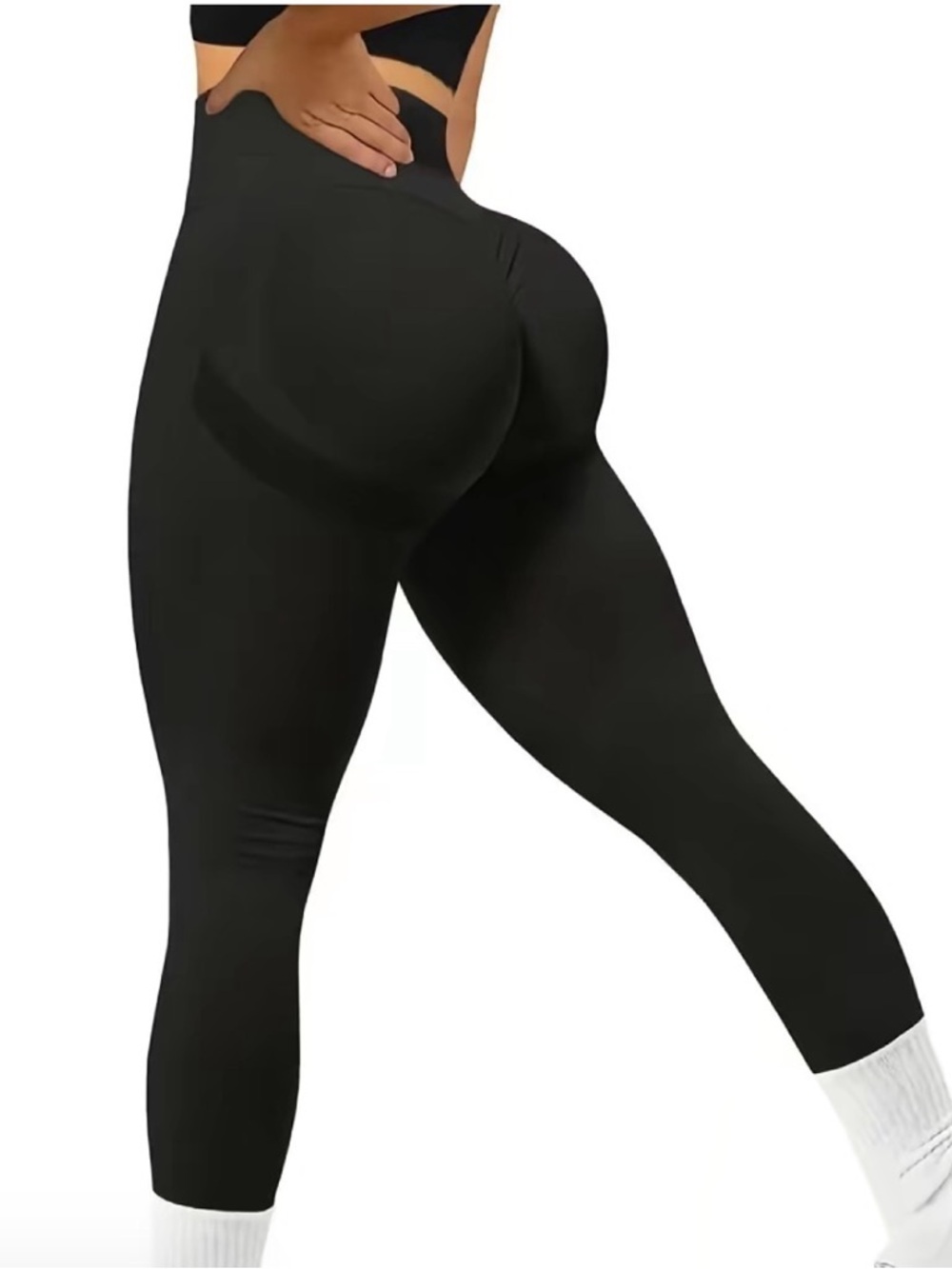High-Waist Black Sculpting Leggings - Women's Tummy Control